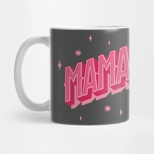 Mama in Pink Letter with Shadow and Stars Mug